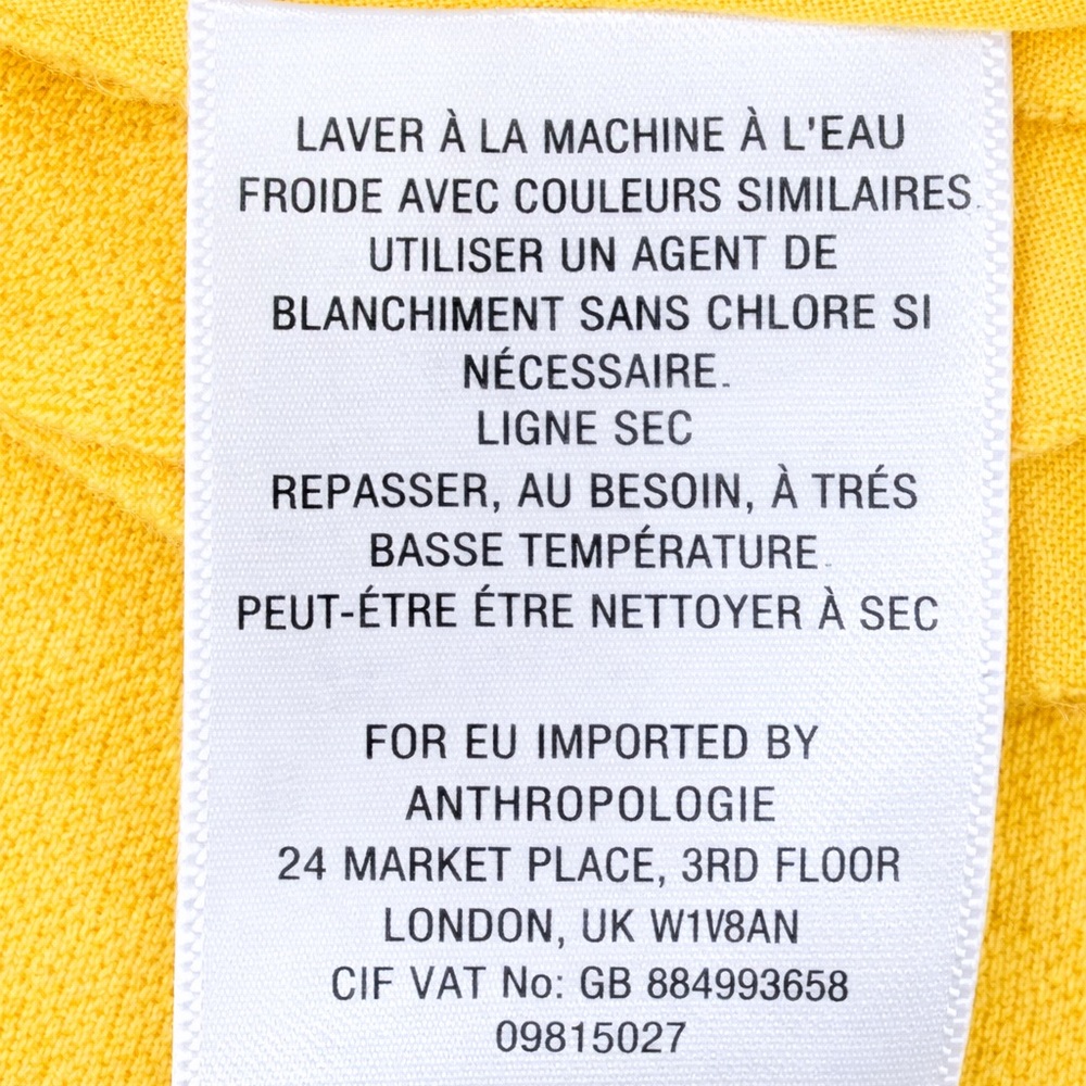 Maeve Anthropologie Mustard Yellow Blouse Women's L Long Sleeve Crinkle Top EUC - Picture 7 of 7
